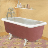 Red Bathtub Art by Marie Perpinan