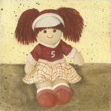 Doll with Red Hair and Pigtails Prints by Alba Galan