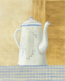 White Teapot with Blue Flowers Posters by Mar Alonso