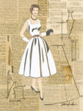Lady in White Dress with Pattern Posters by Cuca Garcia