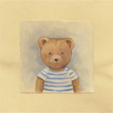 Bear with Blue Striped Shirt Affiches par Catherine Becquer