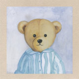 Bear with Blue Striped Shirt Affiche par Catherine Becquer