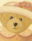 Bear with Peach Dress and Hat Affiches par Alba Galan