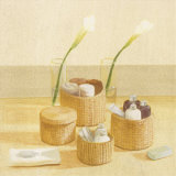 Soaps and Towels in Baskets Poster par Catherine Becquer