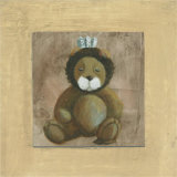 Lion with Blue Bow Print by Catherine Becquer