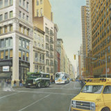 Street Scene with School Bus Posters by Klaus Gohlke