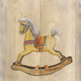 Rocking Horse with Orange Saddle Posters by Catherine Becquer
