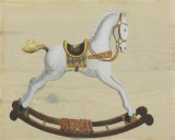 White Rocking Horse Art by Catherine Becquer