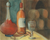 Wine Bottle with Glass Posters par Jose Gomez