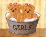 Two Bears in Girl Bucket Posters par Catherine Becquer