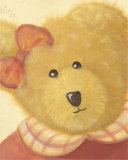 Bear with Orange Dress and Bow Poster par Alba Galan