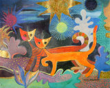 Gatti Nel Paese Delle Meraviglie Art Print por Rosina Wachtmeister