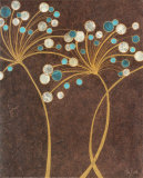 Teal Bubble Flowers Posters by Alan Buckle
