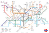 Karte der Londoner U-Bahn Kunstdruck