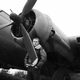 Actor Steve McQueen Filming "The War Lover" Standing by Flying Fortress at RAF Bovingdon Aerodrome Photographic Print
