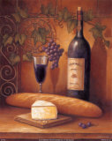 Wine Bottle And Cheese Poster por John Zaccheo Wine Bottle And Cheese Poster por John Zaccheo