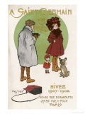 Young Girl Poses with Her Dog and Her Doll While a Boy Takes Their Photograph Giclee Print by Henry Morin