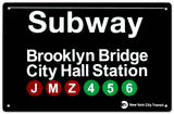 U-Bahn-Station am Rathaus nahe der Brooklyn Bridge|Subway Brooklyn Bridge- City Hall Station Blechschild