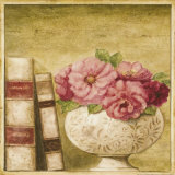 Potted Flowers with Books I Plakat av Eric Barjot Potted Flowers with Books I Plakat av Eric Barjot