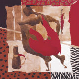 Kneeling in Scarlet Dress I Poster by Mireille Turcot
