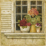 Floral Arrangement in Windowsill I Print by Herve Libaud