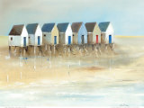 Beach Cabins I Prints by Jean Jauneau