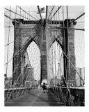 Brooklyn Bridge Pier or Tower - New York - B/W Photograph Photographie par DW labs