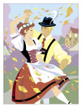 Two Young Adult Male and Female German Dancers Lámina Two Young Adult Male and Female German Dancers Lámina