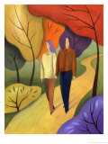 Couple Walking Through Forest Art