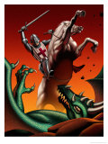 St. George Fighting Dragon Affiches