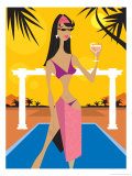 Woman at Tropical Resort Prints