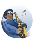 Male Saxophone Player Posters