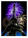 Fireworks Behind Eiffel Tower, Bastille Day Posters