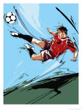 Man Kicking a Soccer Ball - Poster