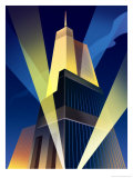 Skyscraper with Spotlights Affiches