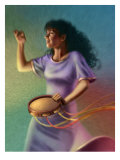 Miriam Dancing with Tambourine Affiche
