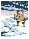 An Inuit Spear Hunting Affiche