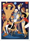 Male Stripper at a Bachelorette Party Pósters Male Stripper at a Bachelorette Party Pósters