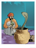 An Indian Snake Charmer and a Cobra Posters An Indian Snake Charmer and a Cobra Posters