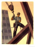 A Steel Worker Standing on Beams Plakater A Steel Worker Standing on Beams Plakater