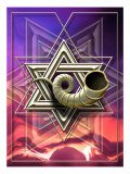 The Star of David with a Shofar Coming out of the Center Poster