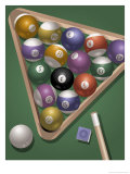 Pool Rack with International Money Symbols, Grouped Elements Posters