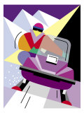 A Person Riding a Snowmobile Poster