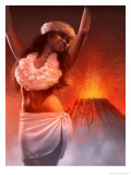 A View of Pele, the Hawaiian Goddess of the Volcano Poster