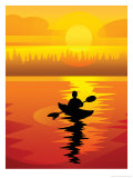 Kayaker at Sunset Print
