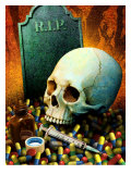 Drugs, Skull, and a Gravestone Poster