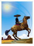 Mexican Caballero on Horseback, Grouped Elements Affiches