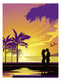Honeymoon Couple on Pier Poster