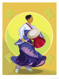 Traditional Korean Drummer Póster Traditional Korean Drummer Póster