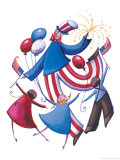 Uncle Sam Dancing in a Circle with Three Children Pósters Uncle Sam Dancing in a Circle with Three Children Pósters